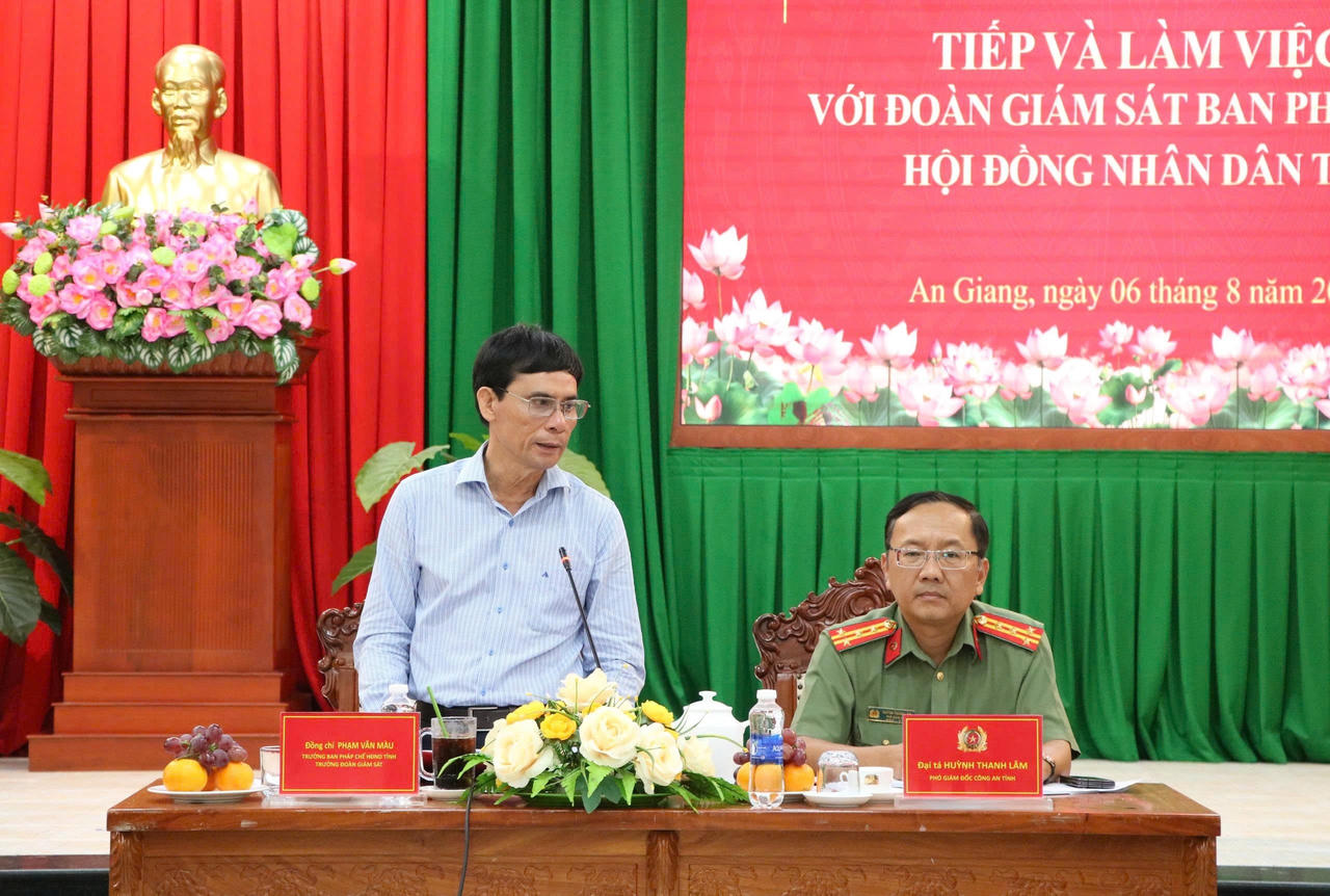 Ban Pháp chế HĐND tỉnh khảo sát công tác cải cách hành chính tại Công an tỉnh An Giang