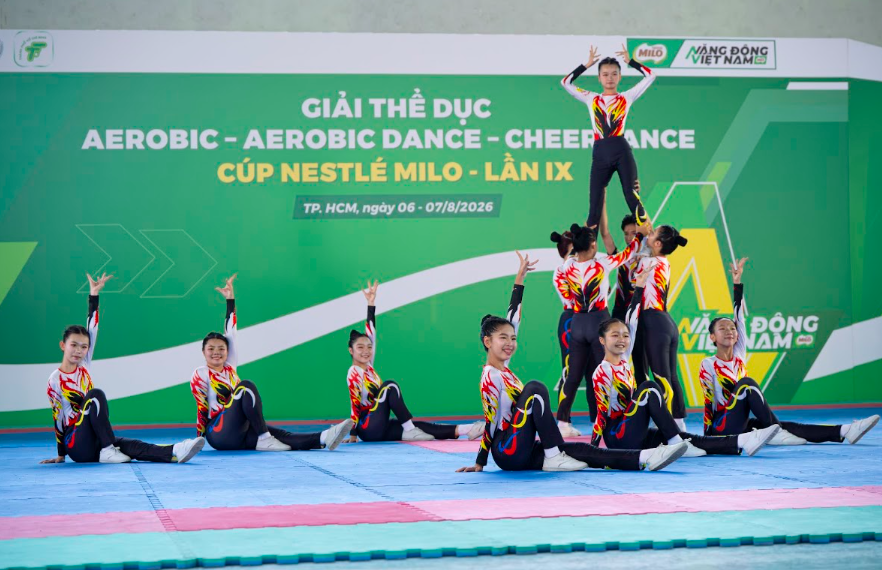 Khép lại giải Aerobic Cúp Nestlé MILO 2026: Sân chơi học đường giúp học sinh rèn kỹ năng sống qua từng bước nhảy