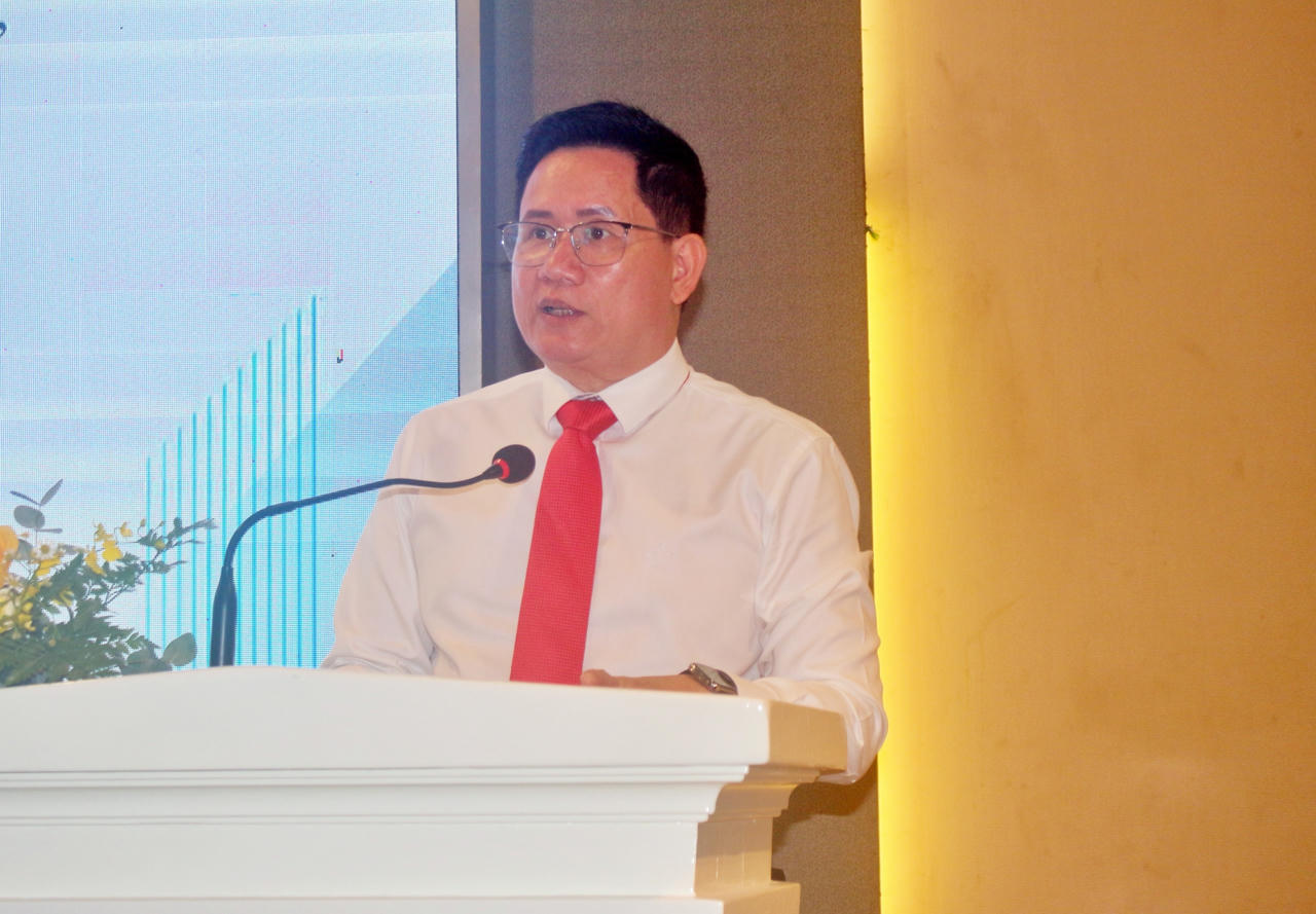 TS. Nguyễn Hữu Huyên - Vụ trưởng Vụ Hợp tác quốc tế, Bộ Tư pháp phát biểu khai mạc. Ảnh: N.A