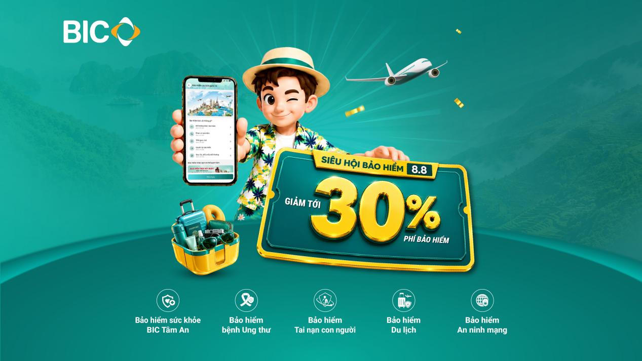 BIC tặng khách hàng ưu đãi tới 30% phí bảo hiểm trong ngày 8/8