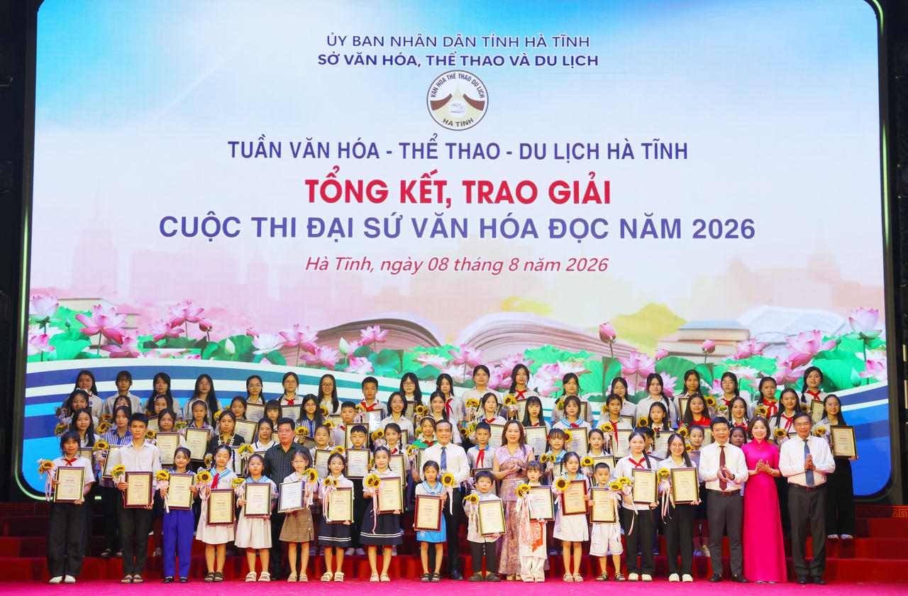 Hà Tĩnh trao giải Cuộc thi "Đại sứ Văn hóa đọc" và Liên hoan Dân ca Ví, Giặm Nghệ Tĩnh năm 2026