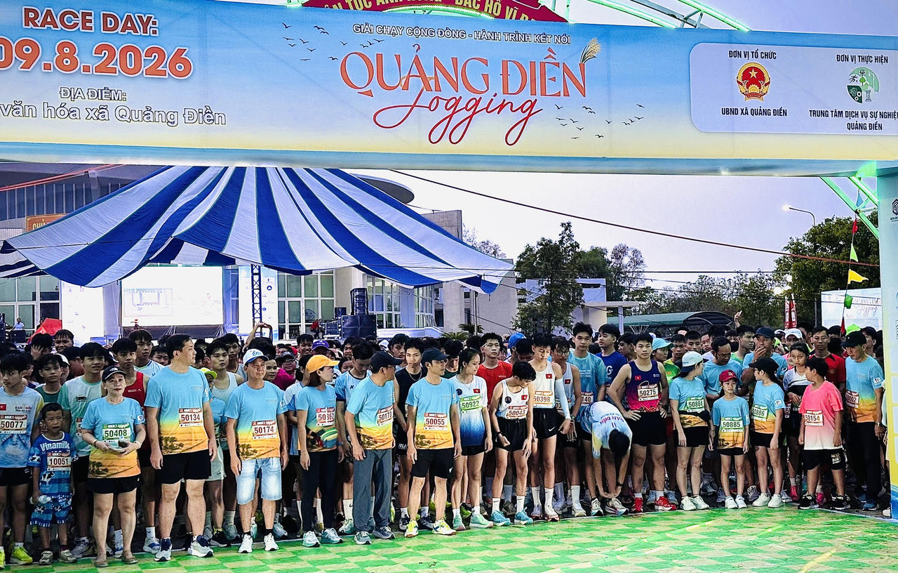 Hơn 1.000 vận động viên tham gia giải chạy Quảng Điền Jogging 2026