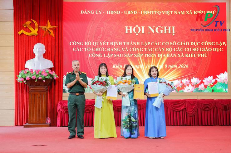 Kiều Phú tổ chức Hội nghị công bố quyết định thành lập các cơ sở giáo dục công lập sau sắp xếp - Ảnh 8.