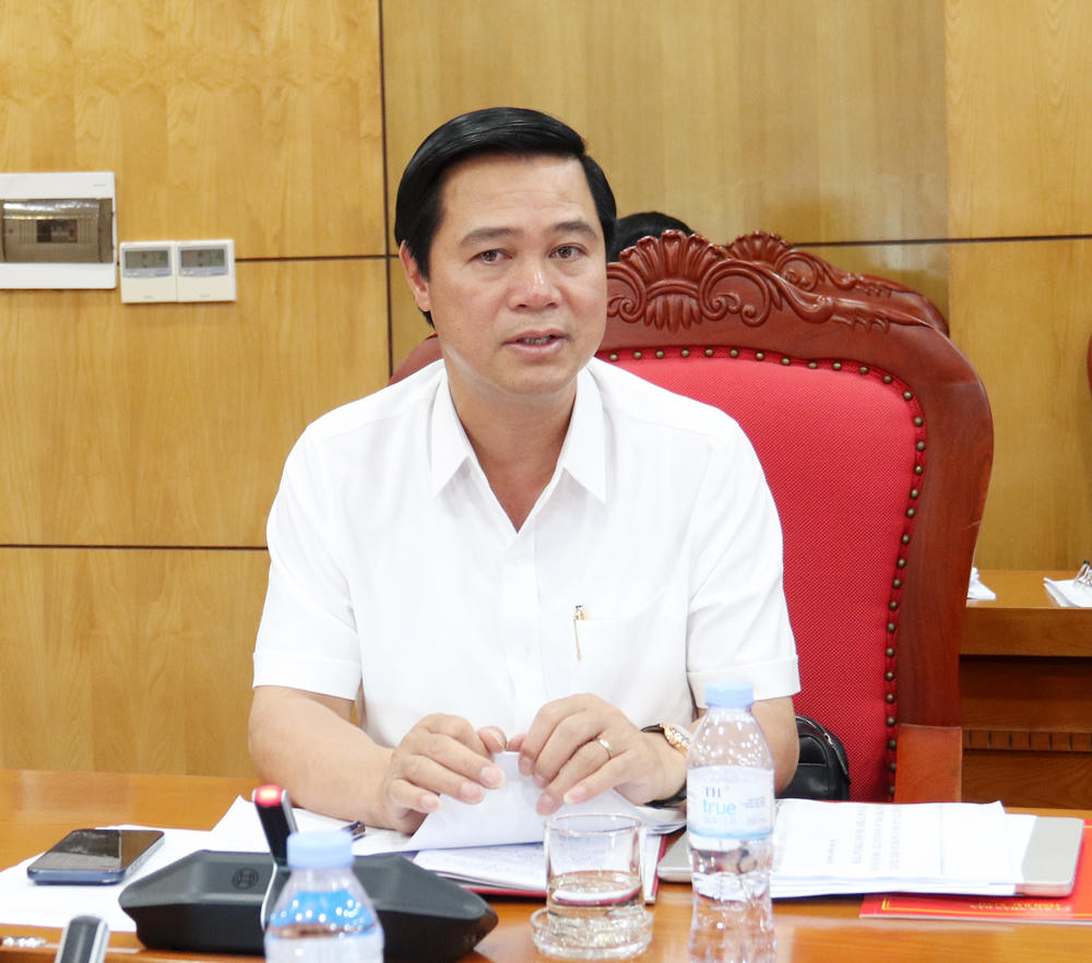 Phó Chủ tịch UBND tỉnh Lê Xuân Lợi phát biểu tại buổi làm việc (Ảnh Báo Bắc Ninh)