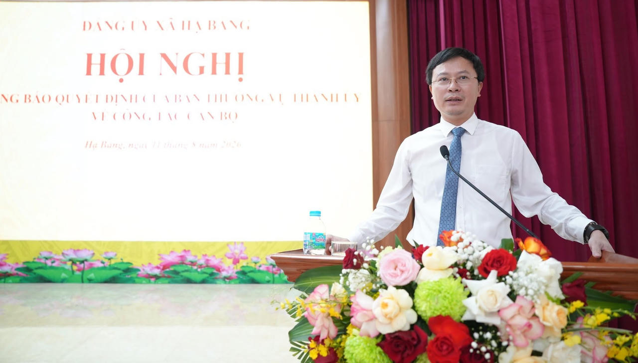 Đồng chí Nguyễn Minh Hồng phát biểu tại Hội nghị