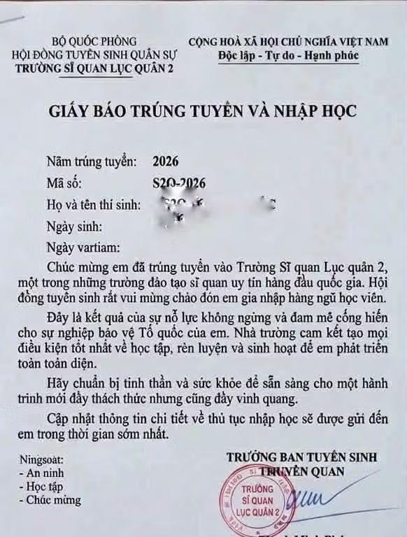 Trường Sĩ quan Lục quân 2 cảnh báo kẻ xấu giả mạo việc nhập học.