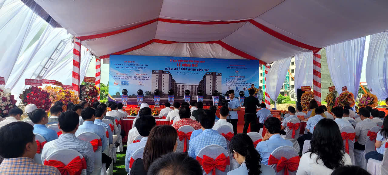 Đồng Tháp động thổ khu nhà ở công vụ 418 tỷ đồng. Ảnh: Thiện Lê