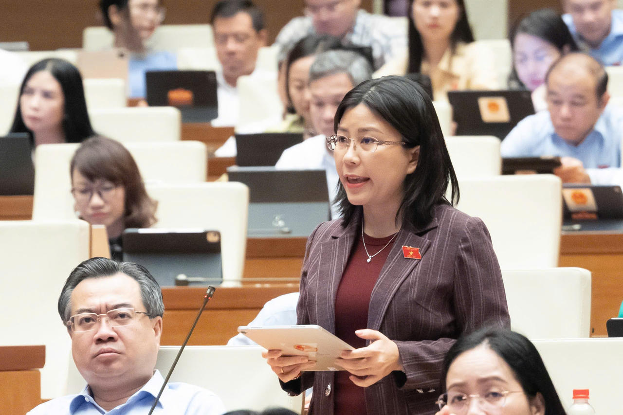 Đại biểu Lê Đào An Xuân phát biểu tại phiên họp. Ảnh: Quochoi.vn