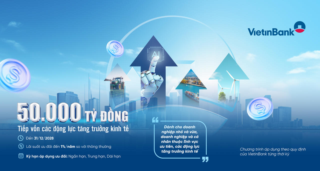 VietinBank dành 50.000 tỷ đồng tín dụng tiếp sức các động lực tăng trưởng kinh tế