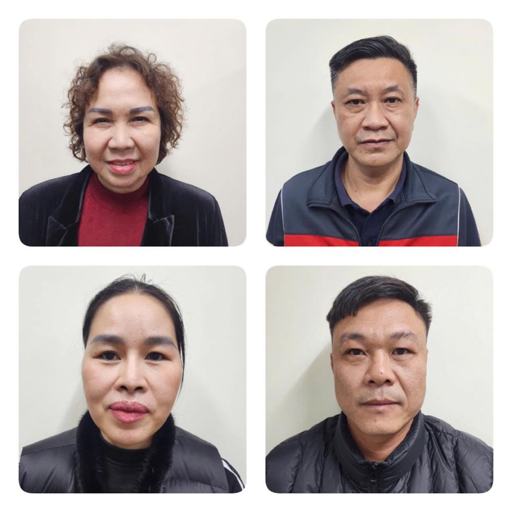 Một số bị can trong vụ án. (Ảnh: Bộ Công an)