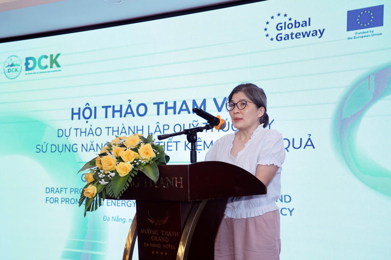 Bà Trần Thùy Dương - Giám đốc Chương trình Chuyển dịch Năng lượng Bền vững Việt Nam – EU (SETP) phát biểu (ảnh: DCK)