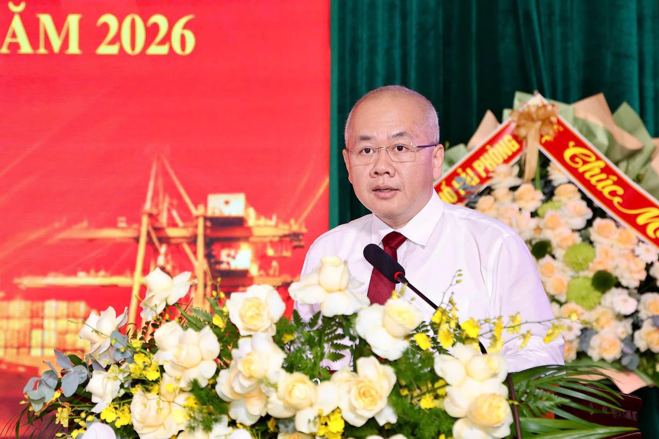Ông Đỗ Thành Trung - Phó Bí thư Thành ủy, Chủ tịch UBND thành phố phát biểu tại Ngày hội (Ảnh: Cổng TTĐT Hải Phòng)