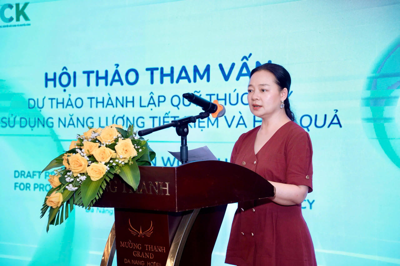 Bà Nguyễn Thị Lâm Giang - Cục trưởng Cục Đổi mới sáng tạo, Chuyển đổi xanh và Khuyến công phát biểu (ảnh: DCK)