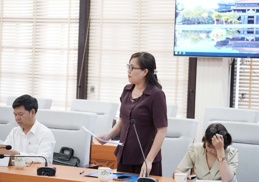 Các đại biểu trao đổi tại cuộc họp. (Ảnh: UBND TP Huế)