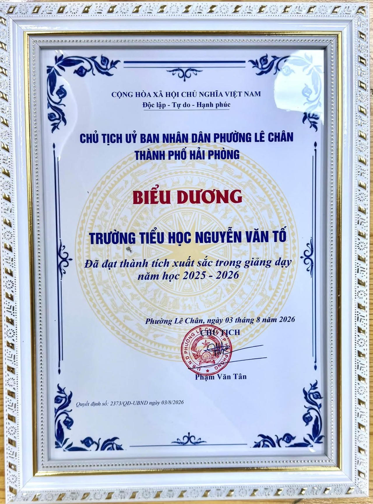 Trường Tiểu học Nguyễn Văn Tố ghi dấu ấn với nhiều thành tích nổi bật năm học 2025-2026