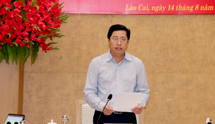 Bí thư Tỉnh ủy Dương Quốc Huy phát biểu kết luận phiên họp. Nguồn ảnh: Báo Lào Cai 