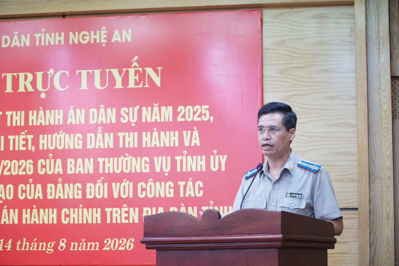 Phó Trưởng THADS tỉnh Nghệ An Nguyễn Đức Tình phát biểu bế mạc. Ảnh: Tuyết Lan