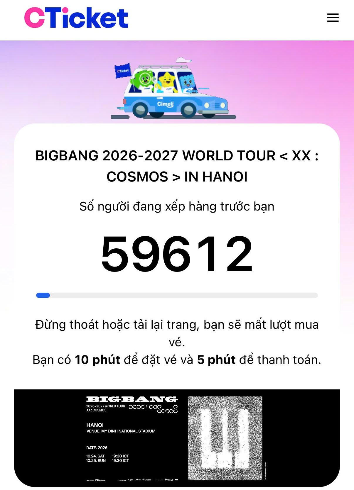 Đã có khoảng 60.000 người hâm mộ xếp hàng chờ mua vé trong sáng 13/8. Ảnh: VPBank