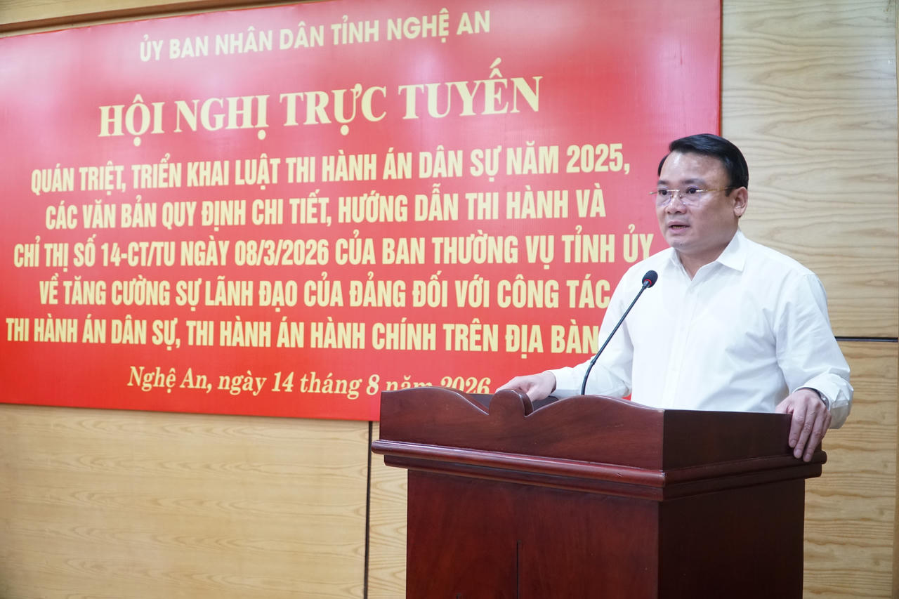 Ông Phùng Thành Vinh - Phó Chủ tịch UBND tỉnh, Trưởng Ban chỉ đạo THADS tỉnh Nghệ An phát biểu khai mạc. Ảnh: Tuyết Lan