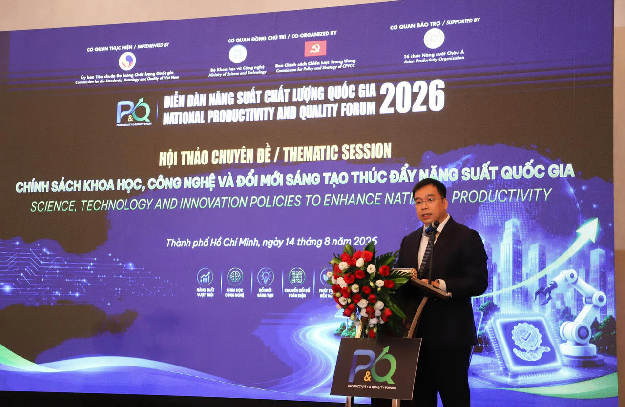 Ông Nguyễn Nam Hải - Chủ tịch Uỷ ban TCĐLCL Quốc gia phát biểu tại Hội thảo chuyên đề 1 (Ảnh: MOST)