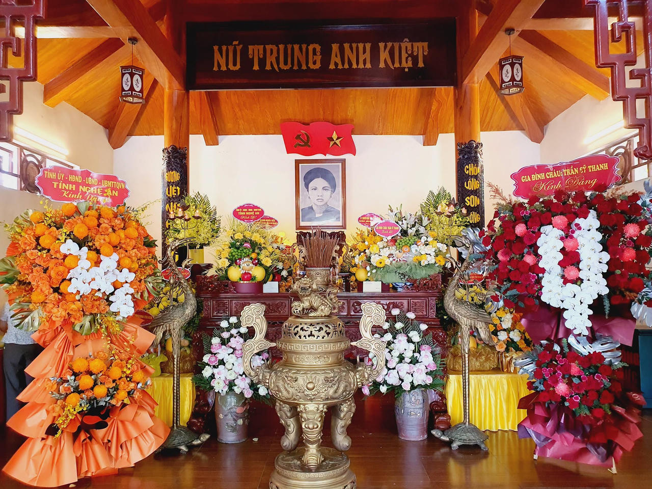 Lễ giỗ được tổ chức tại Nhà lưu niệm đồng chí Nguyễn Thị Minh Khai tại phường Thành Vinh, tỉnh Nghệ An. (Ảnh: Ban Quản lý di tích Nghệ An)