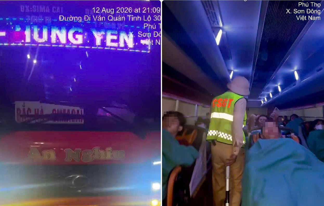 Tạm giữ bằng lái tài xế ô tô khách chở hàng hóa trên khoang hành khách