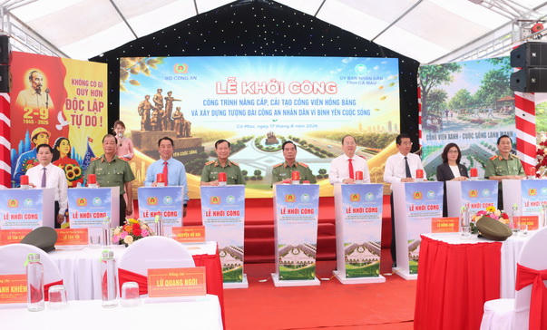 Khởi công nâng cấp Công viên Hồng Bàng, xây dựng Tượng đài Công an nhân dân tại Cà Mau