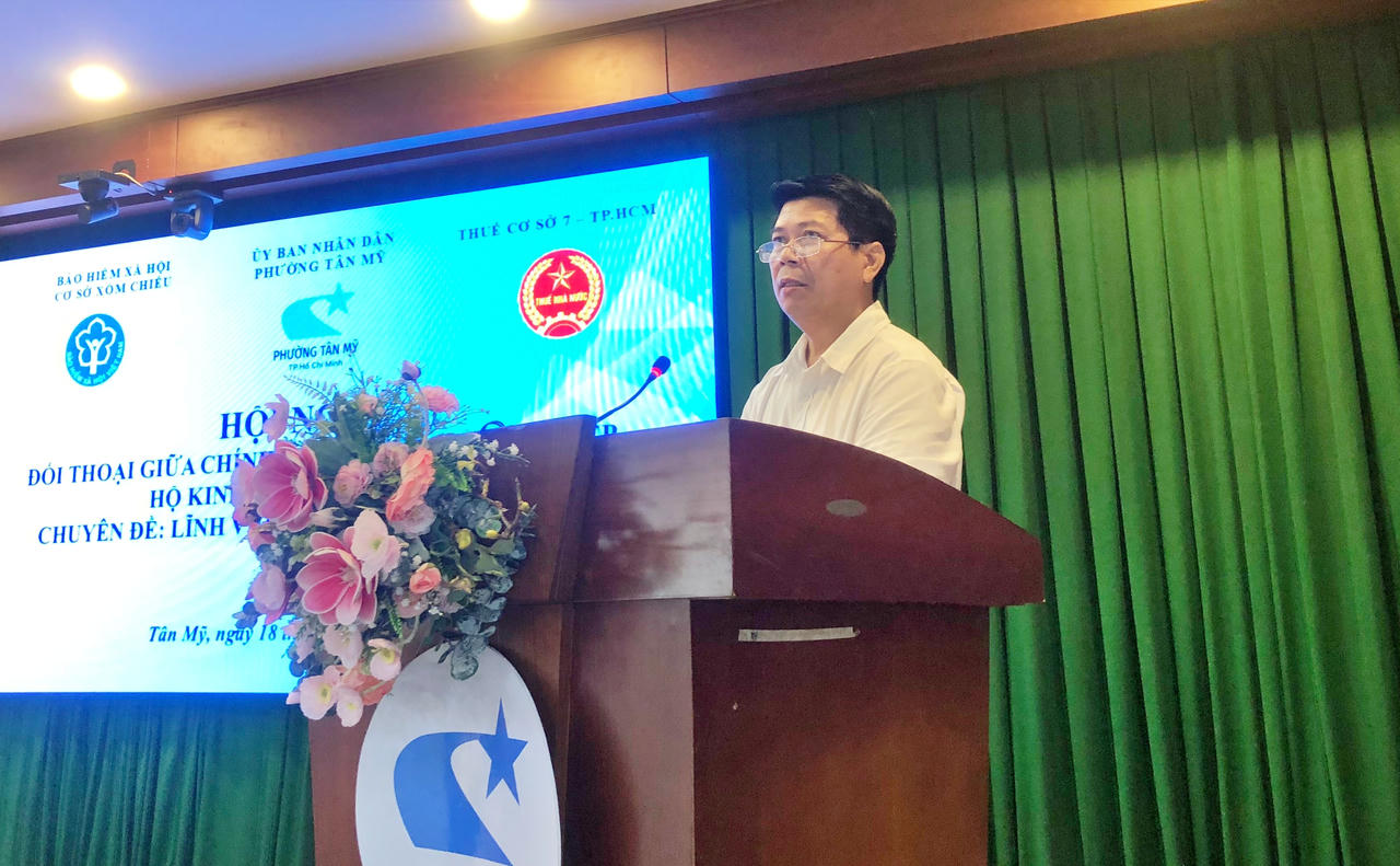 Ông Phan Minh Hoàng, Phó Chủ tịch UBND phường Tân Mỹ phát biểu kết luận. Ảnh: N.A