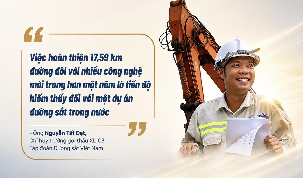 Ông Nguyễn Tất Đạt, Phó giám đốc Ban điều hành, kiêm Chỉ huy trưởng gói thầu XL-03, đánh giá tiến độ triển khai dự án. Ảnh: Sun Group