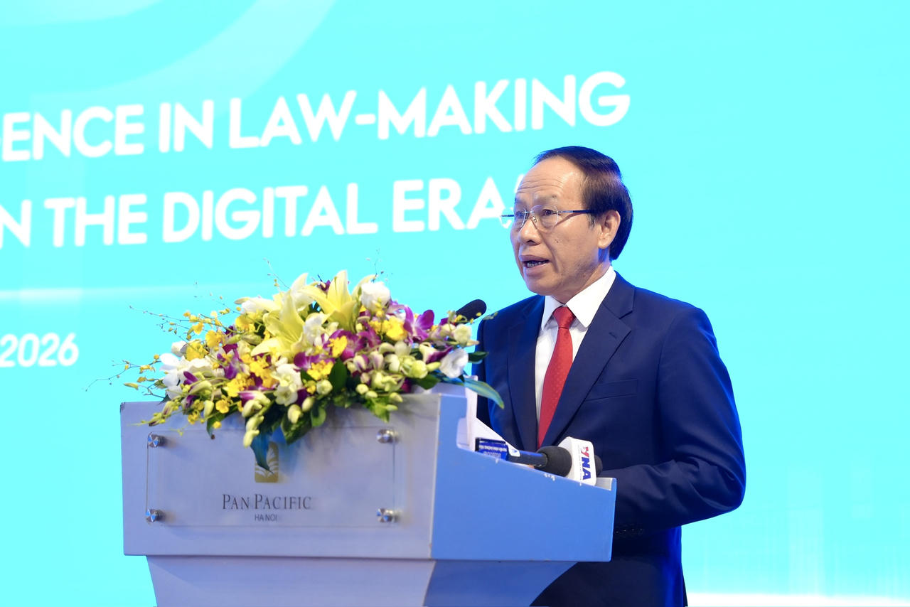 Phó Thủ tướng Lê Tiến Châu phát biểu chào mừng tại Diễn đàn.