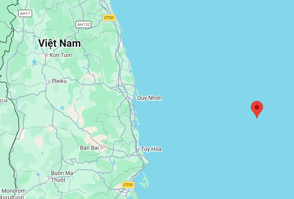 Vị trí tàu cá bị chìm. Ảnh: VISHIPEL