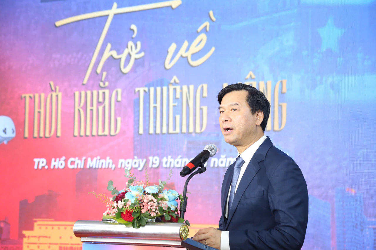 Ông Ngô Minh Hiển - Phó Tổng Giám đốc Đài Tiếng nói Việt Nam phát biểu. Ảnh: N.A