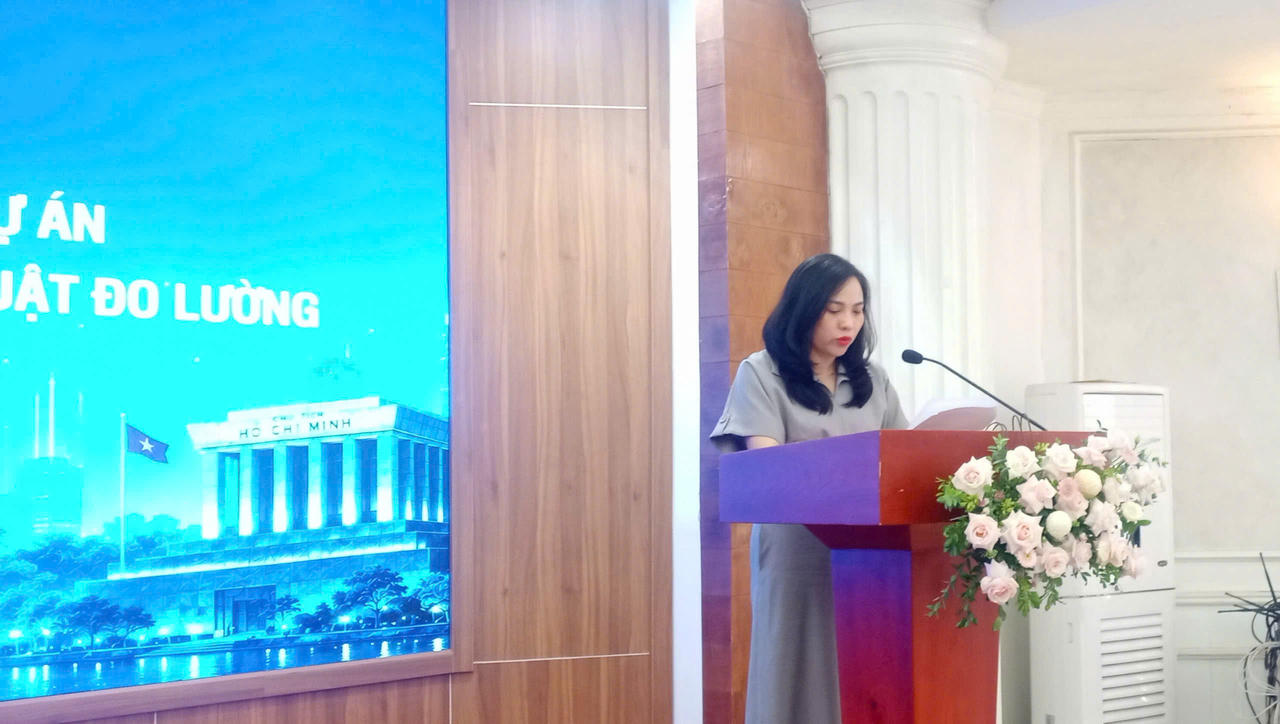 Bà Nguyễn Thị Thu Trang, Phó Vụ trưởng Vụ Pháp chế, Bộ KH&CN phát biểu khai mạc hội nghị. (Ảnh: PV)