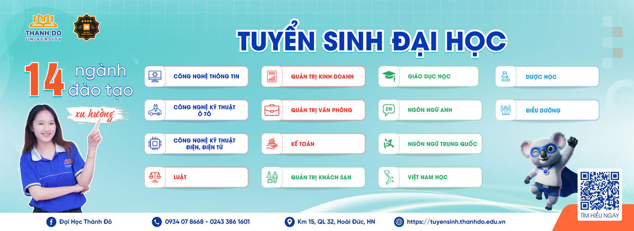 Trường Đại học Thành Đô xét tuyển bổ sung 14 ngành đại học chính quy năm 2026, mở thêm cơ hội cho thí sinh 2K8