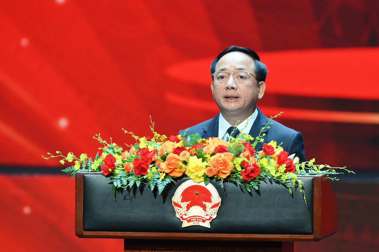 Trưởng ban Tuyên giáo Trung ương Trịnh Văn Quyết phát biểu chỉ đạo buổi lễ.