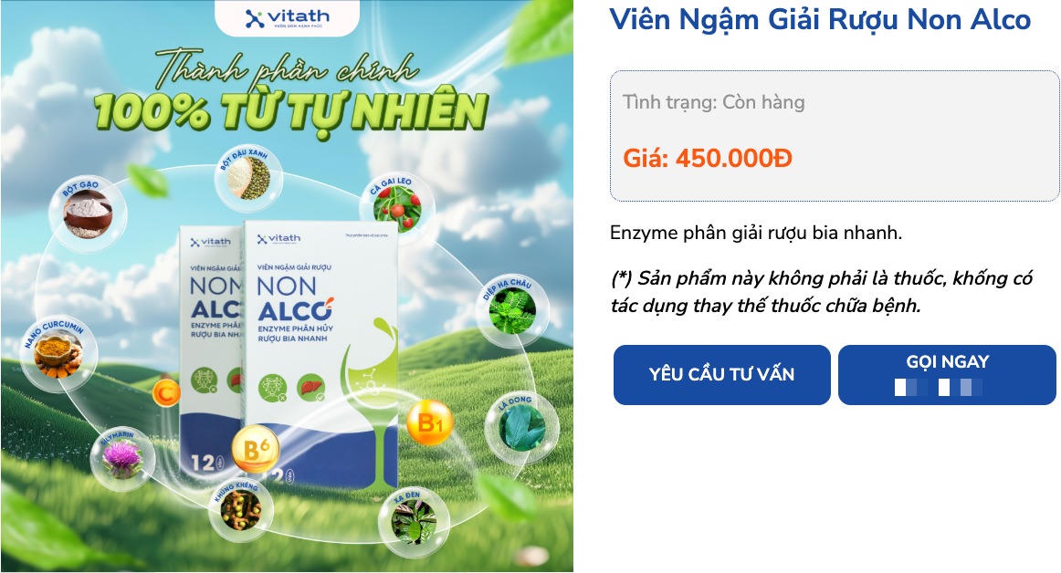 Yêu cầu kiểm tra hoạt động quảng cáo viên ngậm giải rượu Non Alco