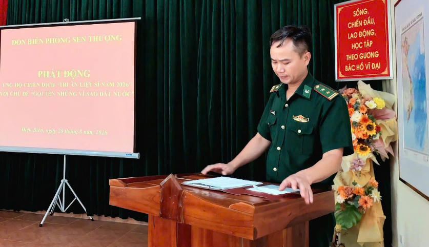 Đồn Biên phòng Sen Thượng phát động chiến dịch “Gọi tên những vì sao đất nước”