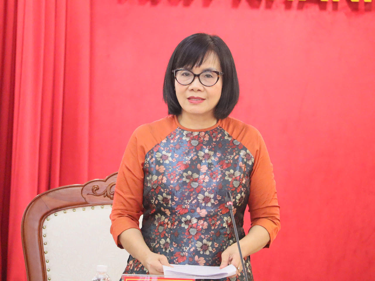 Thứ trưởng Đặng Hoàng Oanh phát biểu. Ảnh: THIÊN THANH