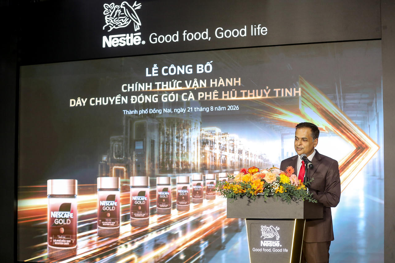 Ông Binu Jacob, Tổng Giám đốc Nestlé Việt Nam phát biểu tại sự kiện. Ảnh: Nestlé 