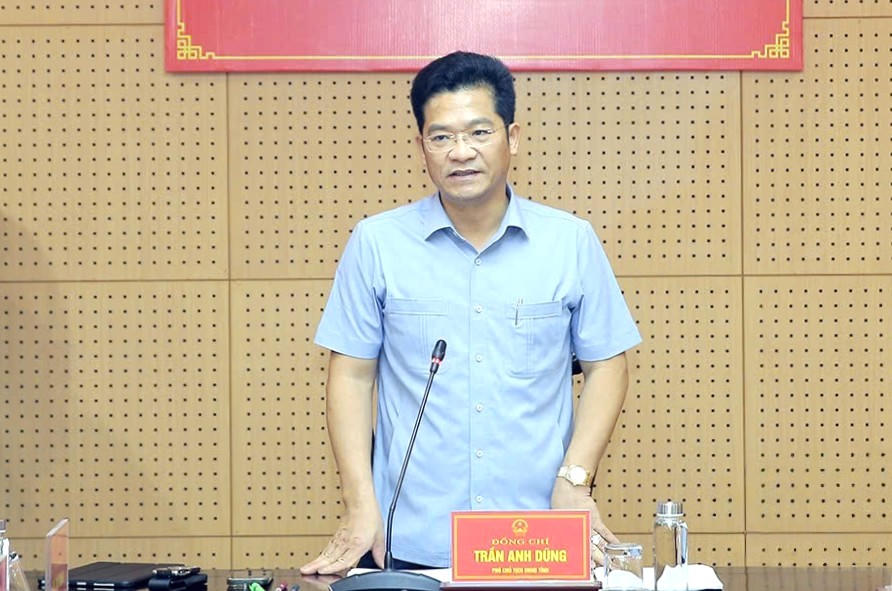 Ông Trần Anh Dũng, Ủy viên Ban Thường vụ Tỉnh ủy, Phó Chủ tịch UBND tỉnh phát biểu kết luận hội nghị (ảnh: Anh Tuấn)