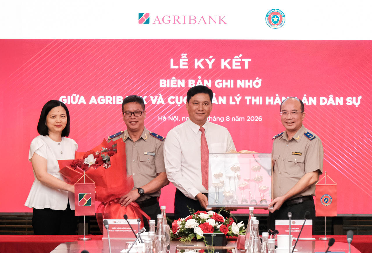 Agribank và Cục Quản lý Thi hành án dân sự ký Biên bản ghi nhớ hợp tác