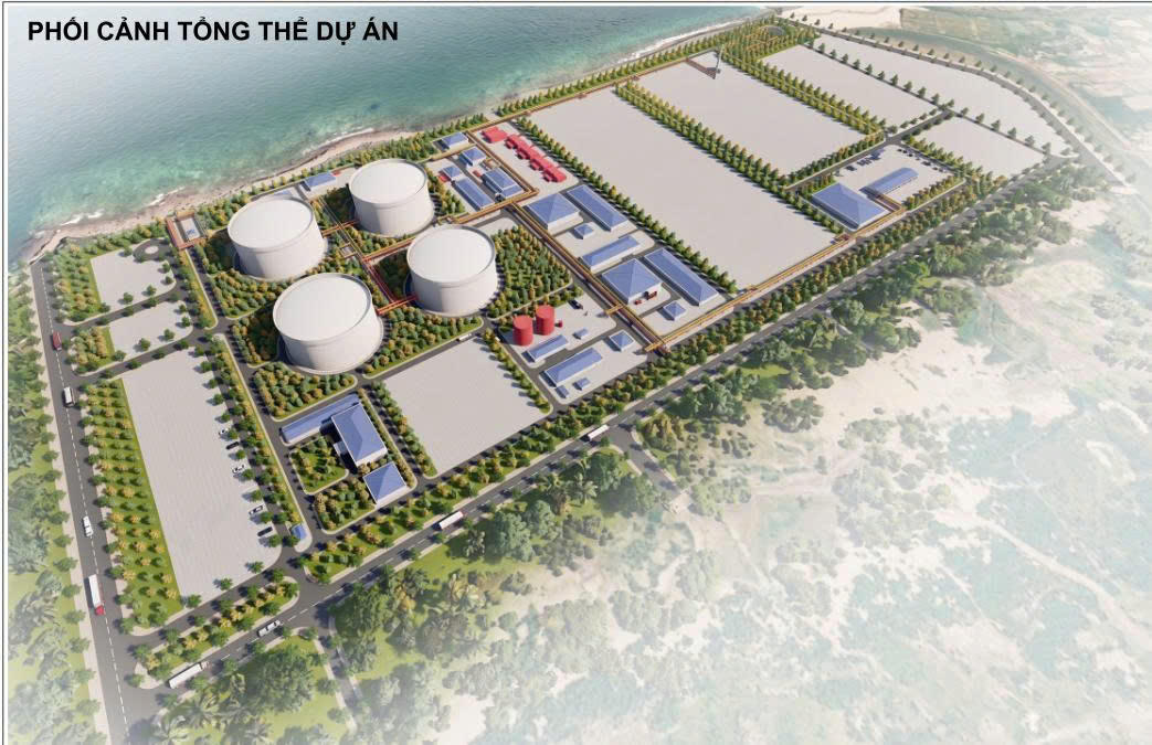 Phối cảnh tổng thể Dự án Kho LNG Bắc Trung Bộ (Nguồn: Ban Quản lý Khu kinh tế tỉnh Hà Tĩnh).
