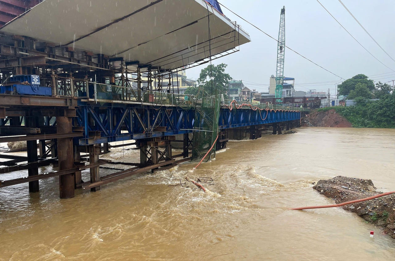 Mực nước trên sông Cầu đoạn qua khu vực trung tâm tỉnh Thái Nguyên có xu hướng tăng trở lại.