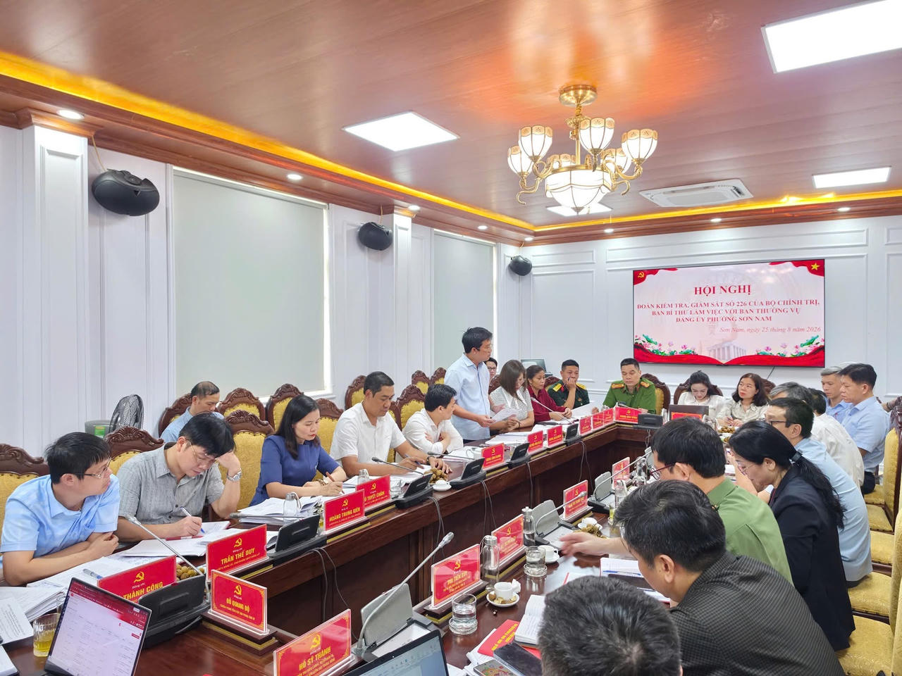 Quang cảnh buổi kiểm tra, giám sát (Ảnh Phường Sơn Nam)