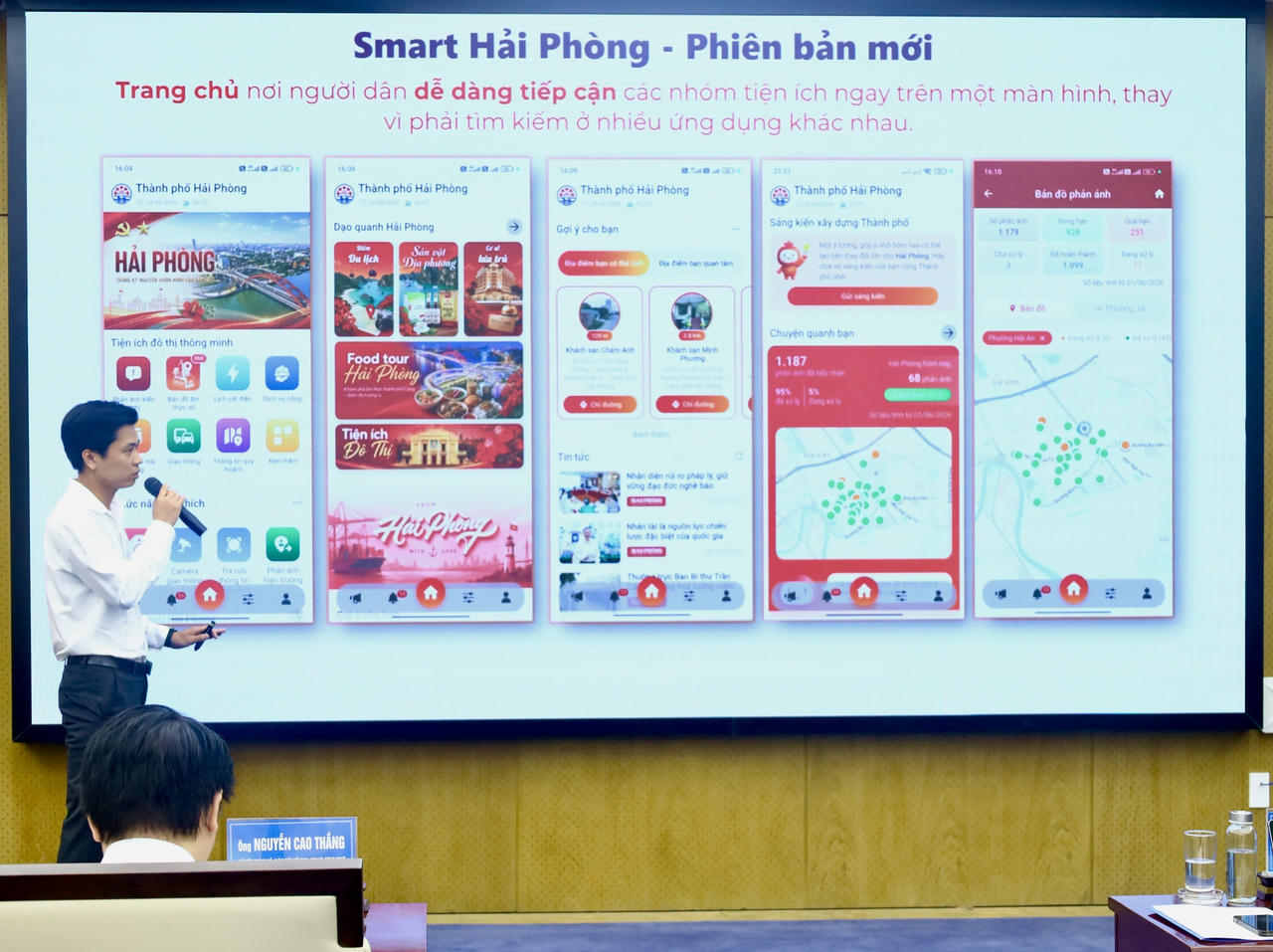 Nhiều dữ liệu và tiện ích như camera giao thông, bản đồ ẩm thực, thông tin quy hoạch, dịch vụ công, du lịch, y tế được tích hợp trên Smart Hải Phòng. (Ảnh: Nguyên An)