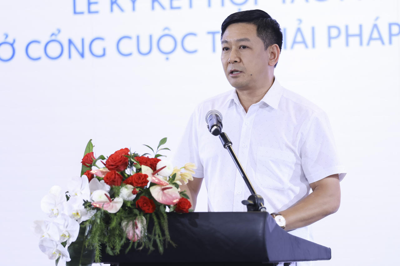 Ông Vũ Đình Nam, Phó Cục trưởng Cục Môi trường, Bộ Nông nghiệp và Môi trường phát biểu tại sự kiện