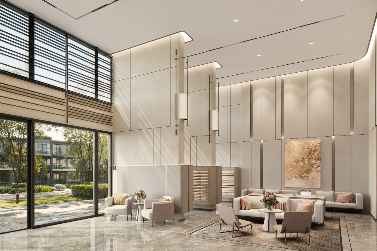 Phối cảnh sảnh lobby tòa tháp cao tầng tại Imperia Sensa Park. Ảnh: MG