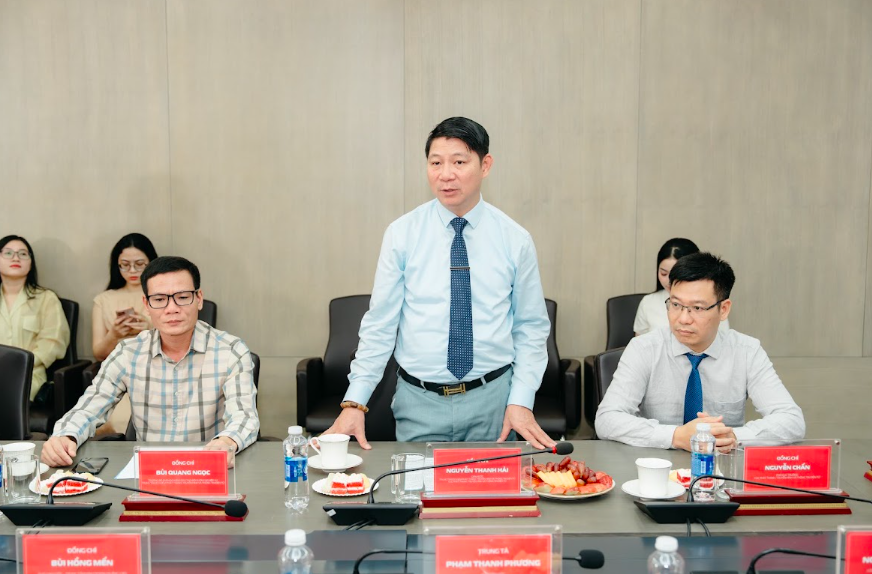 Ông Nguyễn Thanh Hải - Giám đốc Trung tâm Đo kiểm phát thanh truyền hình và thông tin điện tử phát biểu tại lễ ký kết.