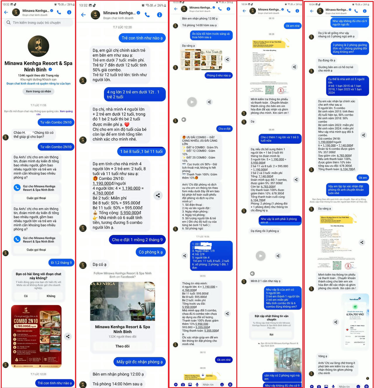 Fanpage có tích xanh trao đổi với chị H. (Ảnh: chị H cung cấp)