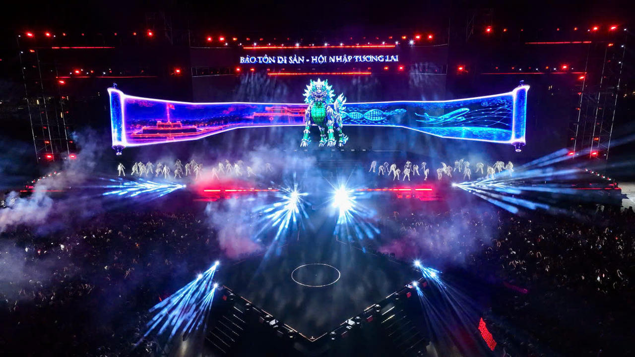 Long Mã – linh vật chính thức của Huế Wonderverse Music Fest. (Ảnh: Đ. Hoàng)